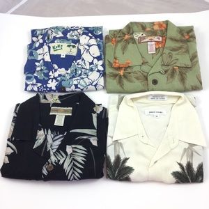 Lot of 4 Hawaiian M Shirt Camp Floral Camp Mix